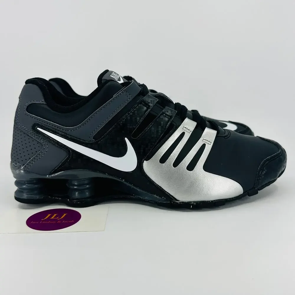 Nike Women's Shox Current Athletic Sneakers Black/Silver 639657-004 Size 8.5